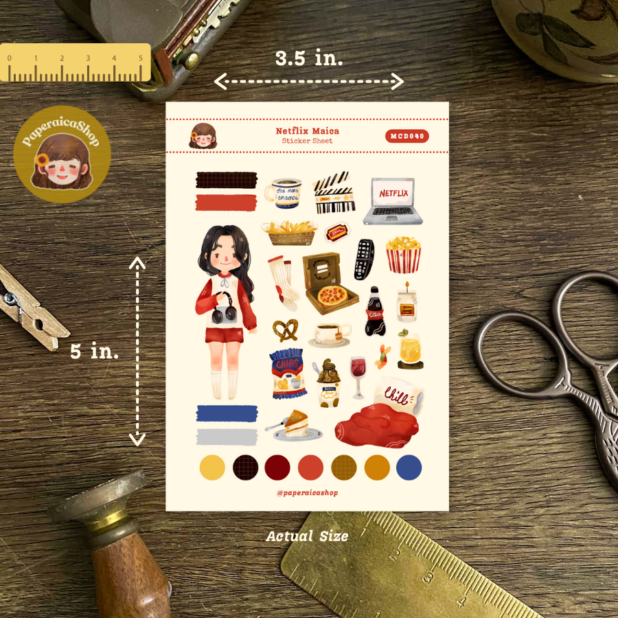 Cute Netflix Girl Maica Decorative Sticker Sheet MCD040
