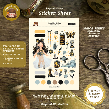 Cute Starchild Girl Maica Decorative Sticker Sheet MCD041