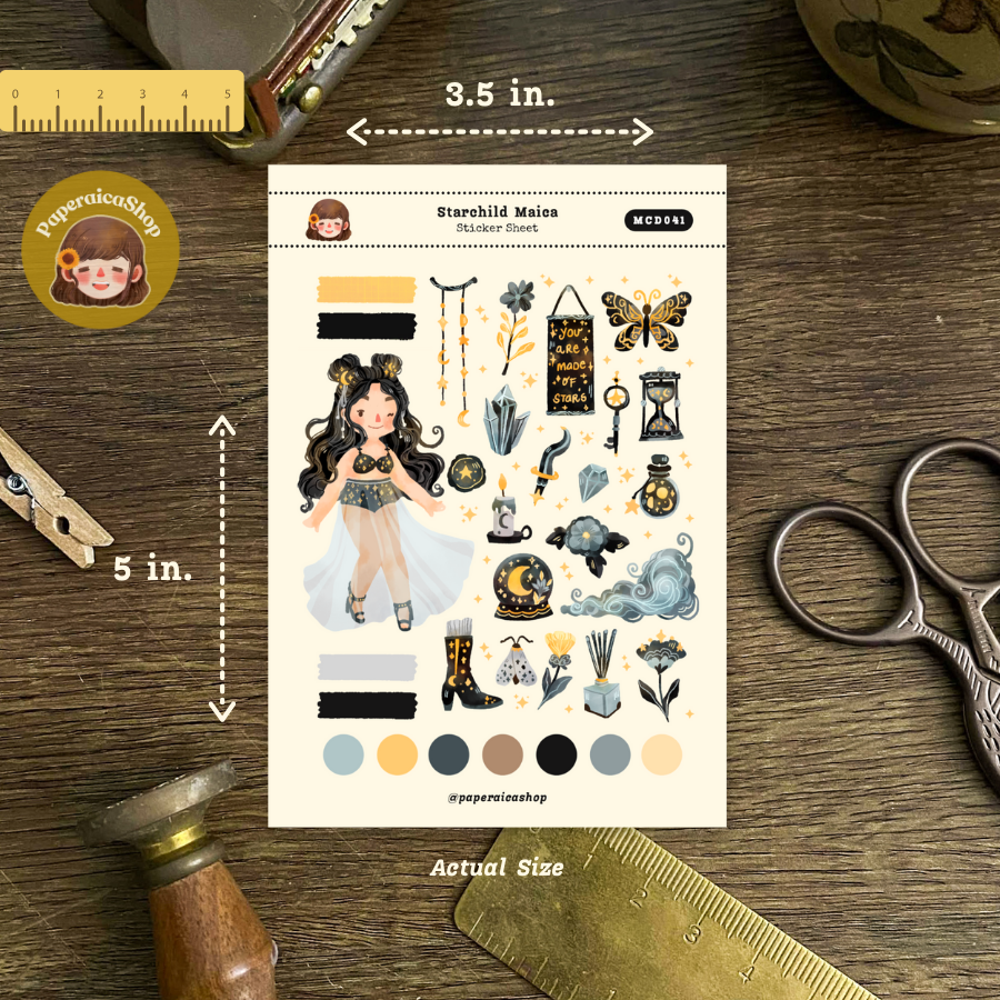 Cute Starchild Girl Maica Decorative Sticker Sheet MCD041