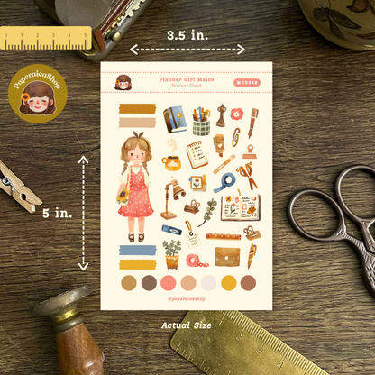 Cute Planner Girl Maica Decorative Sticker Sheet MCD042