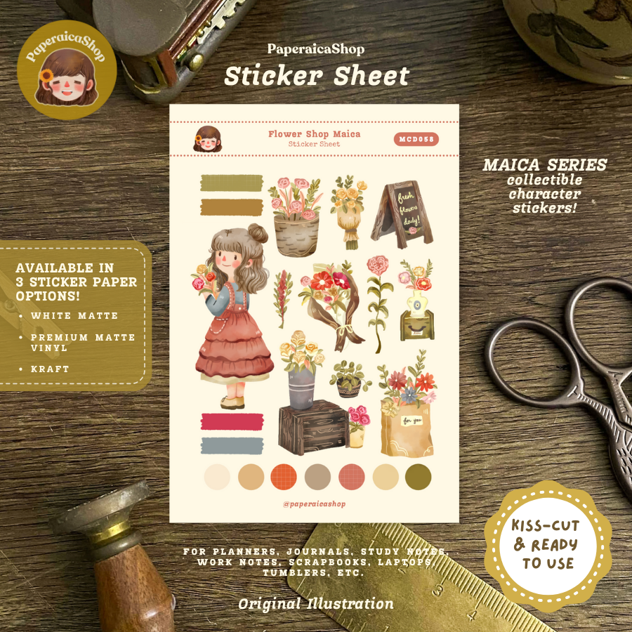 Flower Shop Maica Decorative Sticker Sheet MCD058