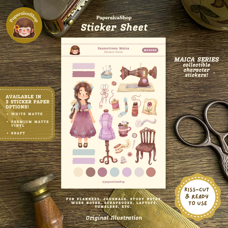 Seamstress Maica Decorative Sticker Sheet MCD065