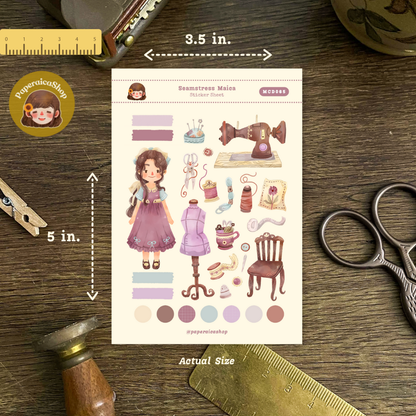 Seamstress Maica Decorative Sticker Sheet MCD065