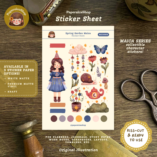 Spring Garden Maica Decorative Sticker Sheet MCD066
