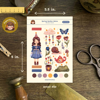 Spring Garden Maica Decorative Sticker Sheet MCD066