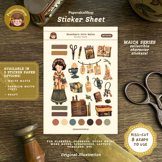 Grandma's Attic Maica Decorative Sticker Sheet MCD068