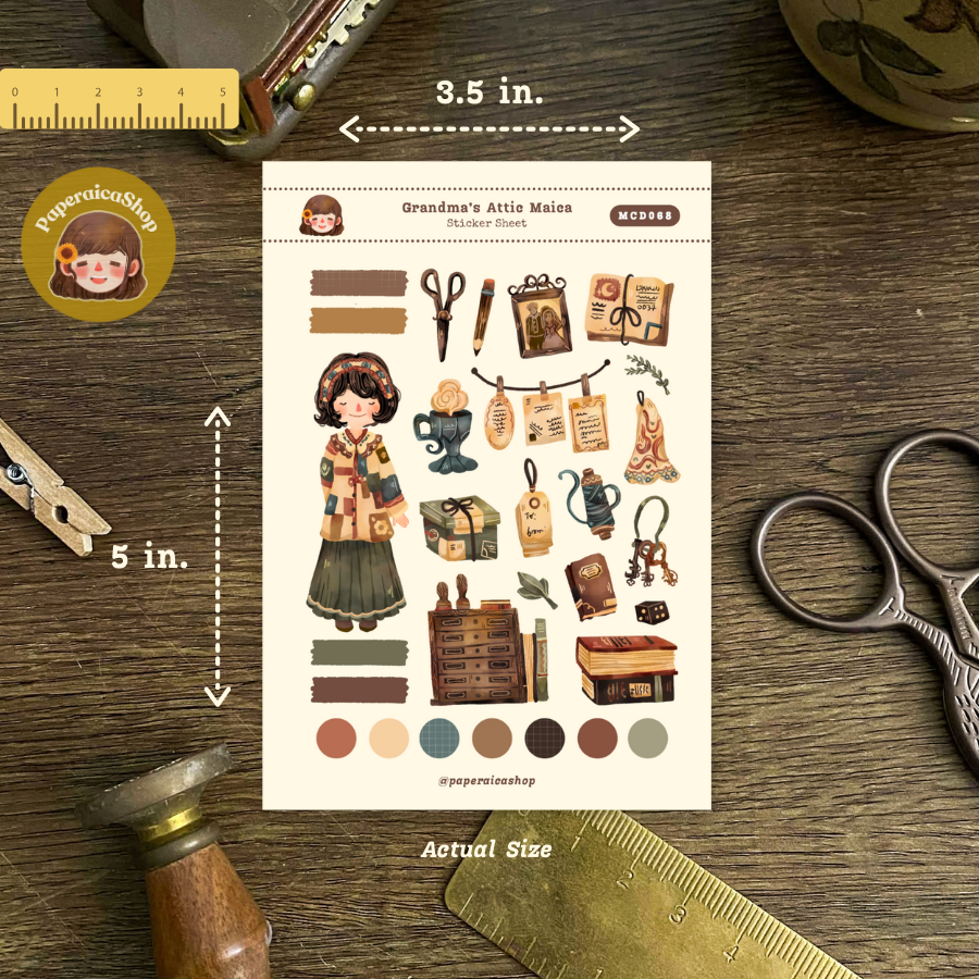 Grandma's Attic Maica Decorative Sticker Sheet MCD068