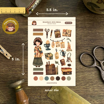Grandma's Attic Maica Decorative Sticker Sheet MCD068