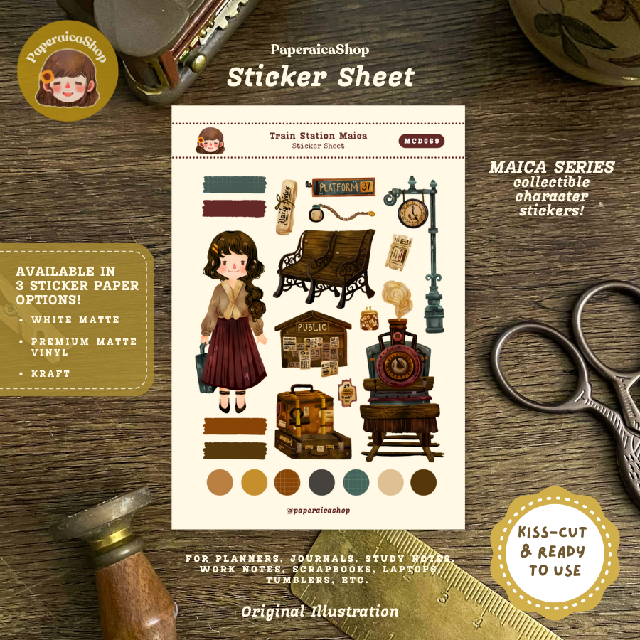 Train Station Maica Decorative Sticker Sheet MCD069