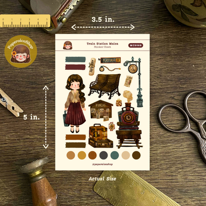 Train Station Maica Decorative Sticker Sheet MCD069