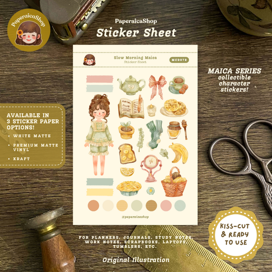 Slow Morning Maica Decorative Sticker Sheet MCD072