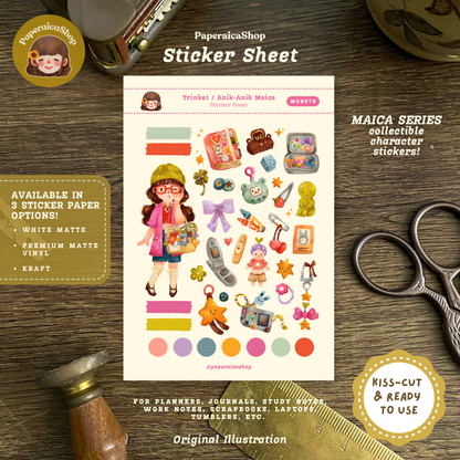 Trinket / Anik-anik Maica Decorative Sticker Sheet MCD073