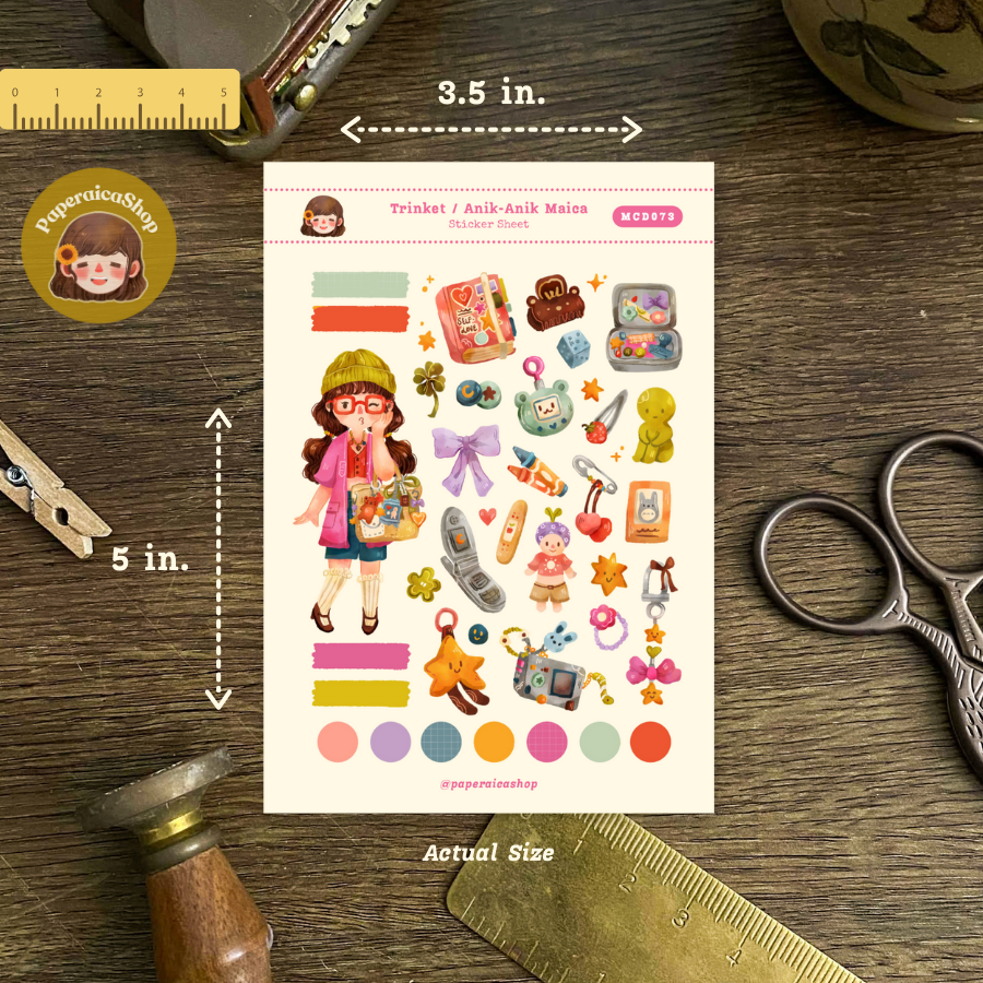 Trinket / Anik-anik Maica Decorative Sticker Sheet MCD073
