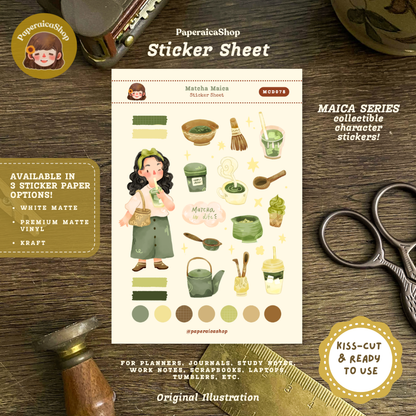 Cute Matcha Maica Decorative Sticker Sheet MCD078