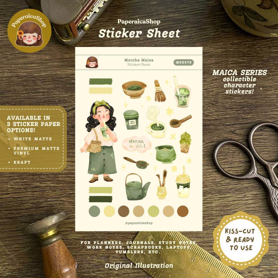 Cute Matcha Maica Decorative Sticker Sheet MCD078