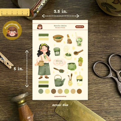 Cute Matcha Maica Decorative Sticker Sheet MCD078