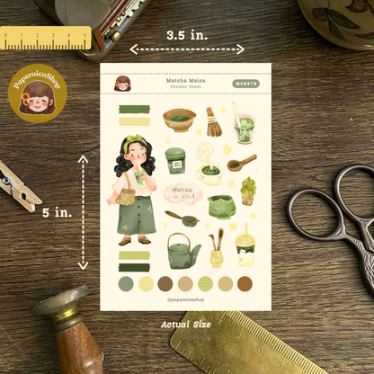 Cute Matcha Maica Decorative Sticker Sheet MCD078