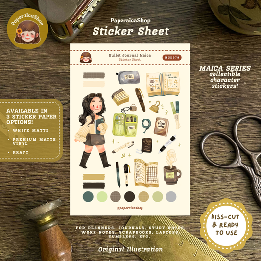 Cute Bullet Journal Maica Decorative Sticker Sheet MCD079