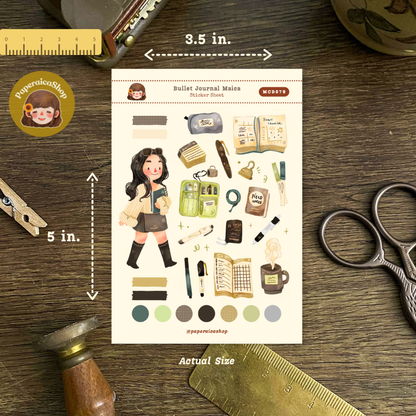 Cute Bullet Journal Maica Decorative Sticker Sheet MCD079