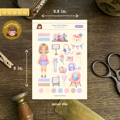 Cute Carat Girl Maica Decorative Sticker Sheet MCF001