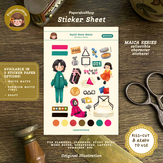 Squid Game Maica Decorative Sticker Sheet MCF002