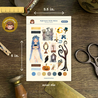 Cute Halloween Girl Maica Decorative Sticker Sheet MCH001