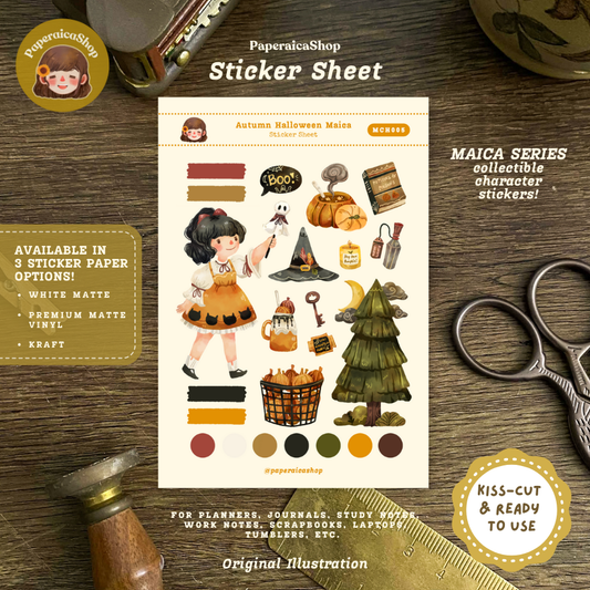 Autumn Halloween Maica Decorative Sticker Sheet MCH005