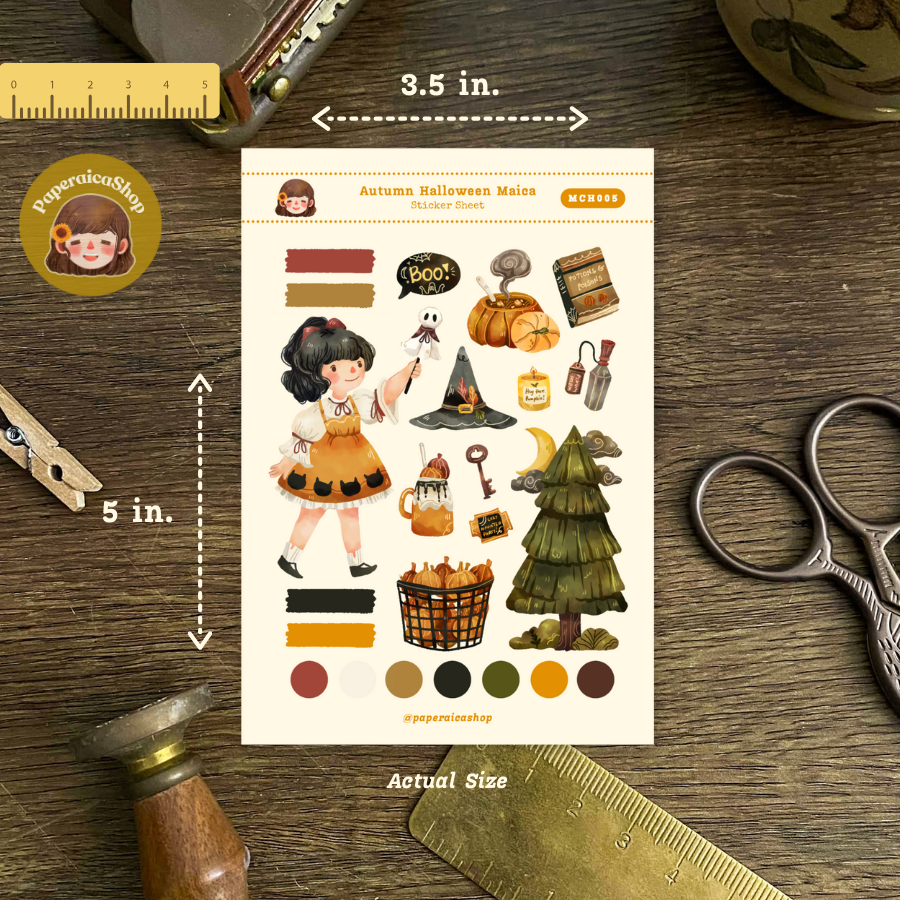 Autumn Halloween Maica Decorative Sticker Sheet MCH005