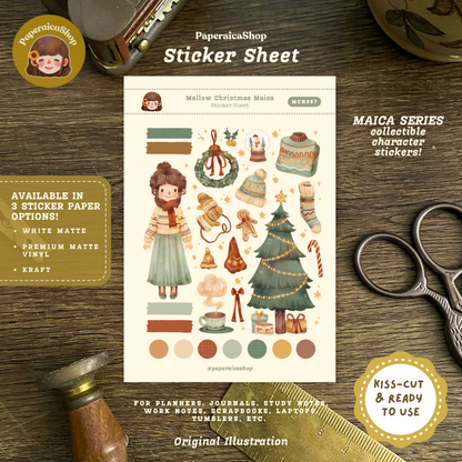 Mellow Christmas Maica Decorative Sticker Sheet MCH007