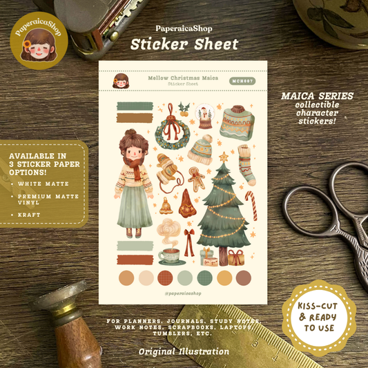 Mellow Christmas Maica Decorative Sticker Sheet MCH007