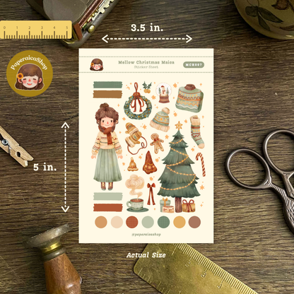 Mellow Christmas Maica Decorative Sticker Sheet MCH007