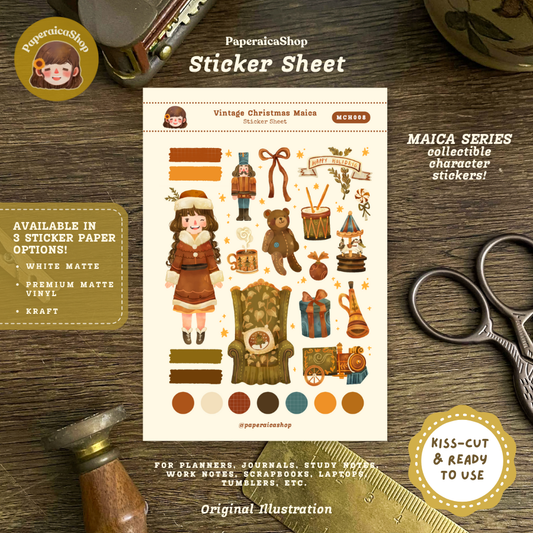 Classic Old Christmas Maica Decorative Sticker Sheet MCH008