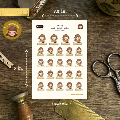 Cute Eating Stickers, Meal Stickers, Plan Meal Stickers MS002