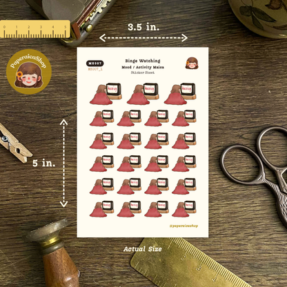 Netflix Binge Planner Stickers, Netflix Stickers, Binge Watch Stickers MS007