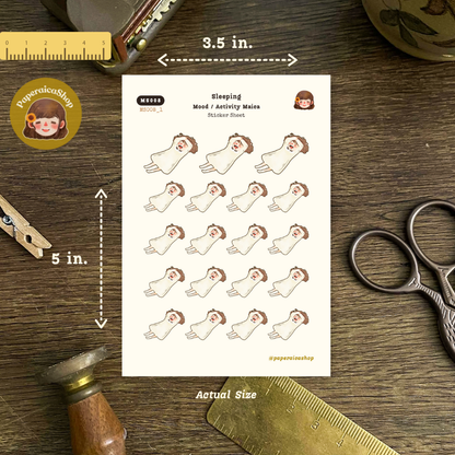 Cute Sleeping Stickers, Sleep Stickers, Night Stickers MS008