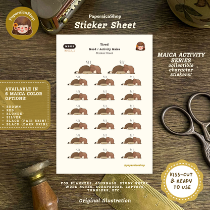 Cute Mood Stickers, Slacker Stickers, White Flag Stickers MS013