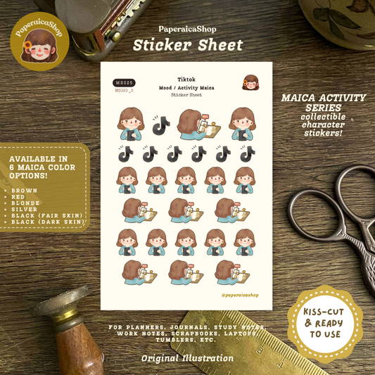 Cute Content Creator Stickers, Tiktok Stickers, Tiktok Girl Stickers MS025