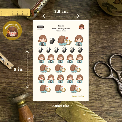 Cute Content Creator Stickers, Tiktok Stickers, Tiktok Girl Stickers MS025