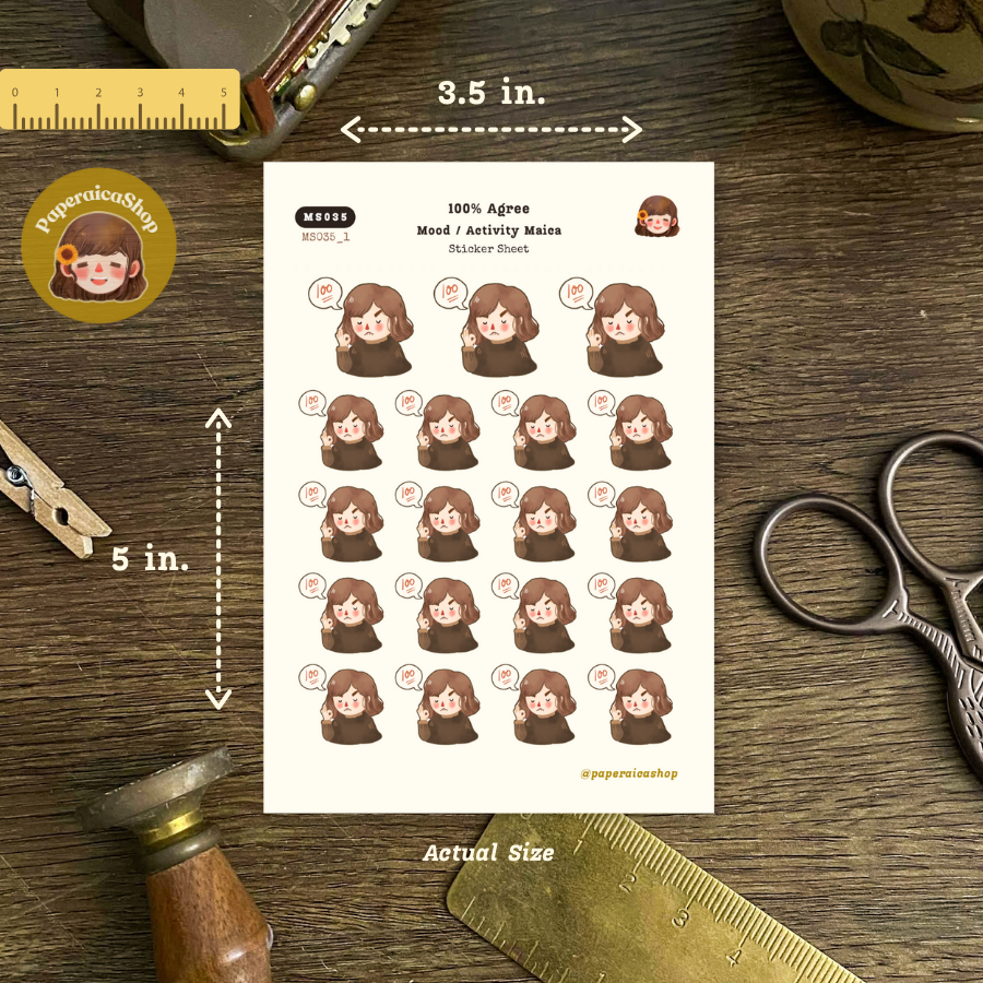 Agree Girl Stickers, Yes Stickers, Accept Stickers MS035