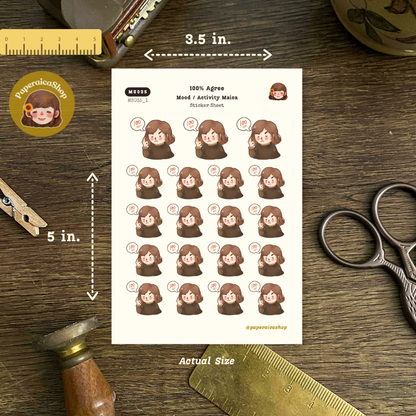 Agree Girl Stickers, Yes Stickers, Accept Stickers MS035