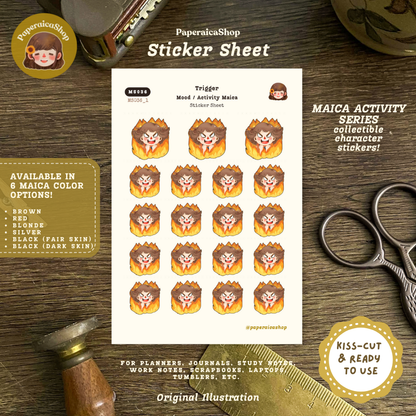 Trigger Girl Stickers, Angry Stickers, Hot Stickers MS036
