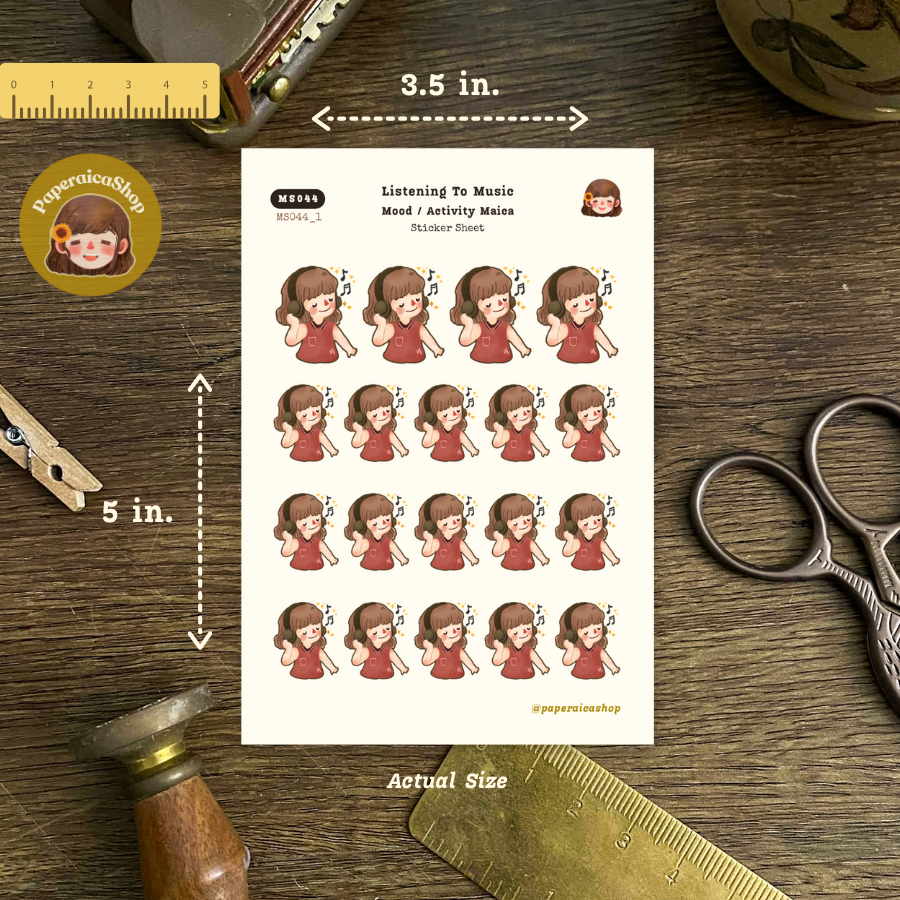 Music Stickers, Music Lover Stickers, Listening Stickers, Mood Sticker MS044