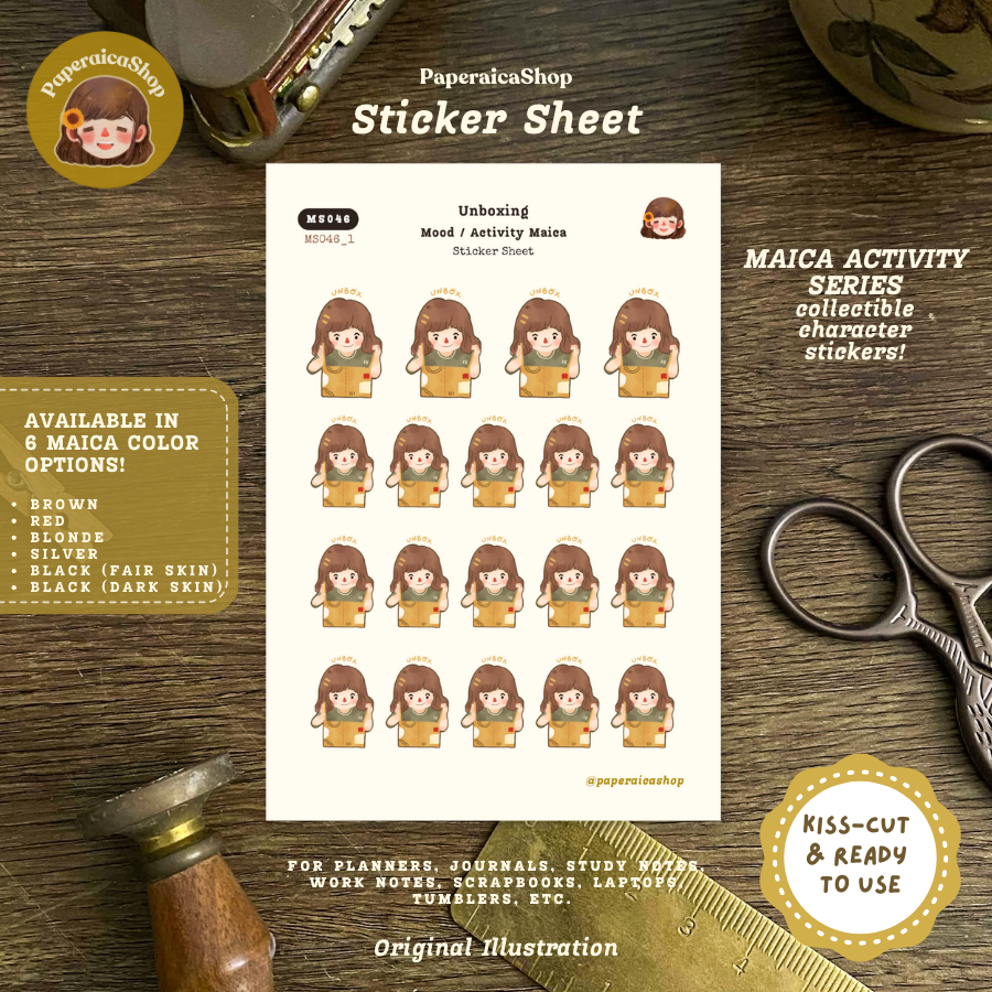 Unboxing Stickers, Unboxing Girl Stickers, Cute Girl Stickers, Cute Stickers MS046