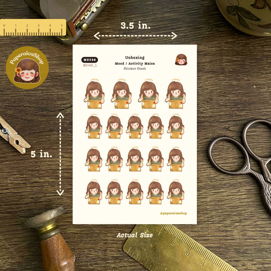 Unboxing Stickers, Unboxing Girl Stickers, Cute Girl Stickers, Cute Stickers MS046