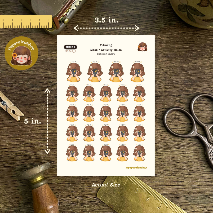 Vlogging Girl Stickers, Film Stickers, Cute Girl Stickers, Cute Stickers MS049