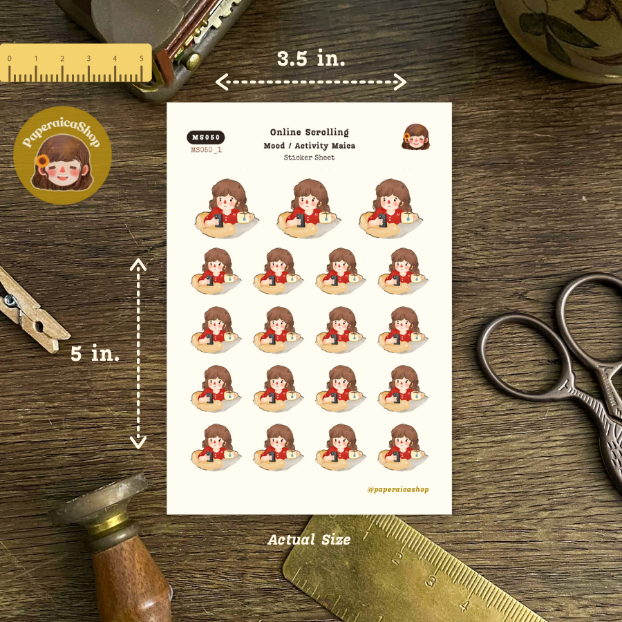 Online Scrolling Stickers, Cute Girl Stickers, Cute Stickers MS050