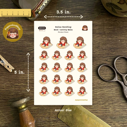 Online Scrolling Stickers, Cute Girl Stickers, Cute Stickers MS050