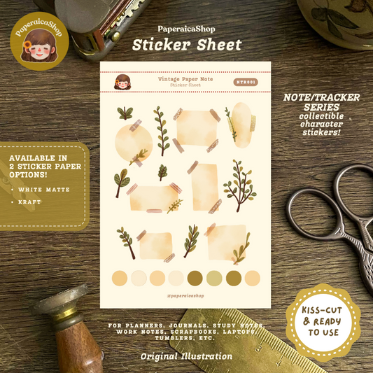 Cute Vintage Notes Stickers NTR001
