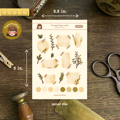 Cute Vintage Notes Stickers NTR001