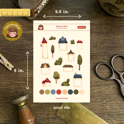 Cute Houses Planner Stickers NTR002